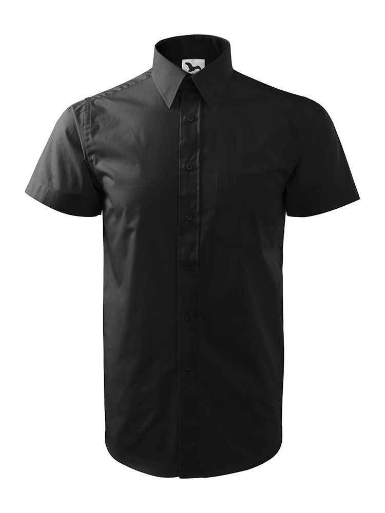 Preiswertes Kurzarm Hemd in Schwarz