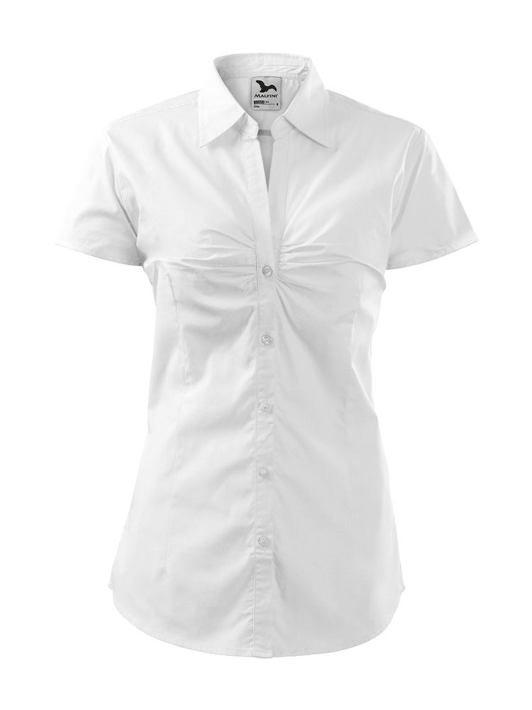 Preiswerte Kurzarm Bluse in Weiß