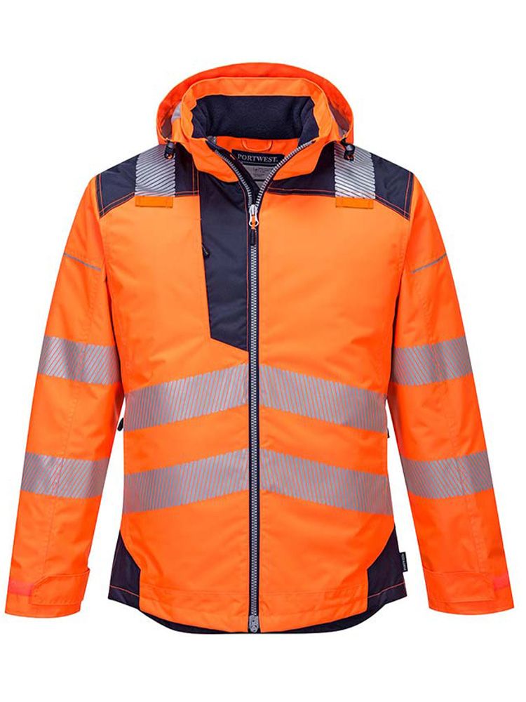 Warnschutz Regenjacke Winter Orange/Dunkelblau