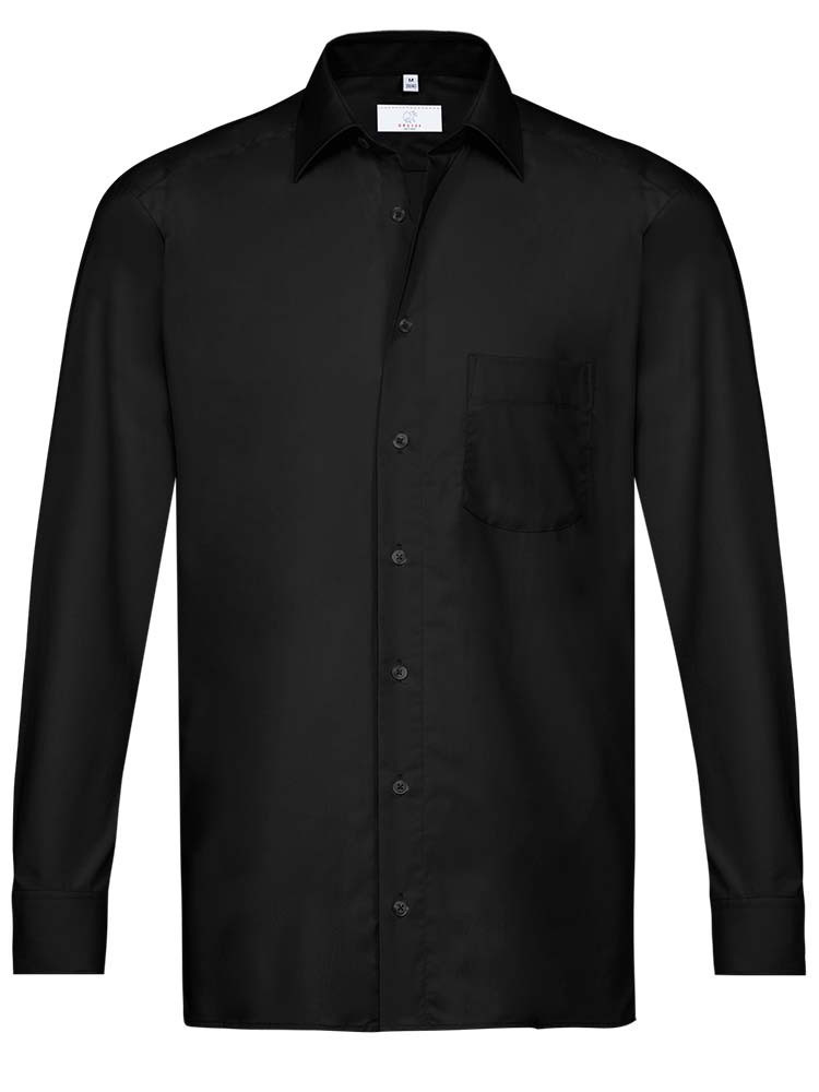 Herrenhemd langarm Schwarz