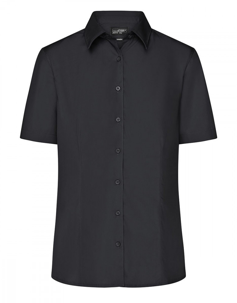 Kurzarm Damenbluse Schwarz