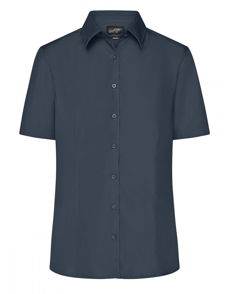 Kurzarm Damenbluse Dunkelgrau