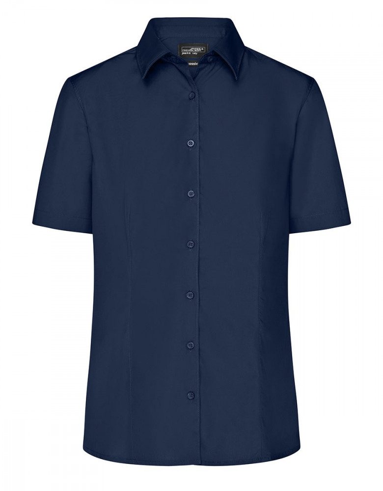 Kurzarm Damenbluse Dunkelblau