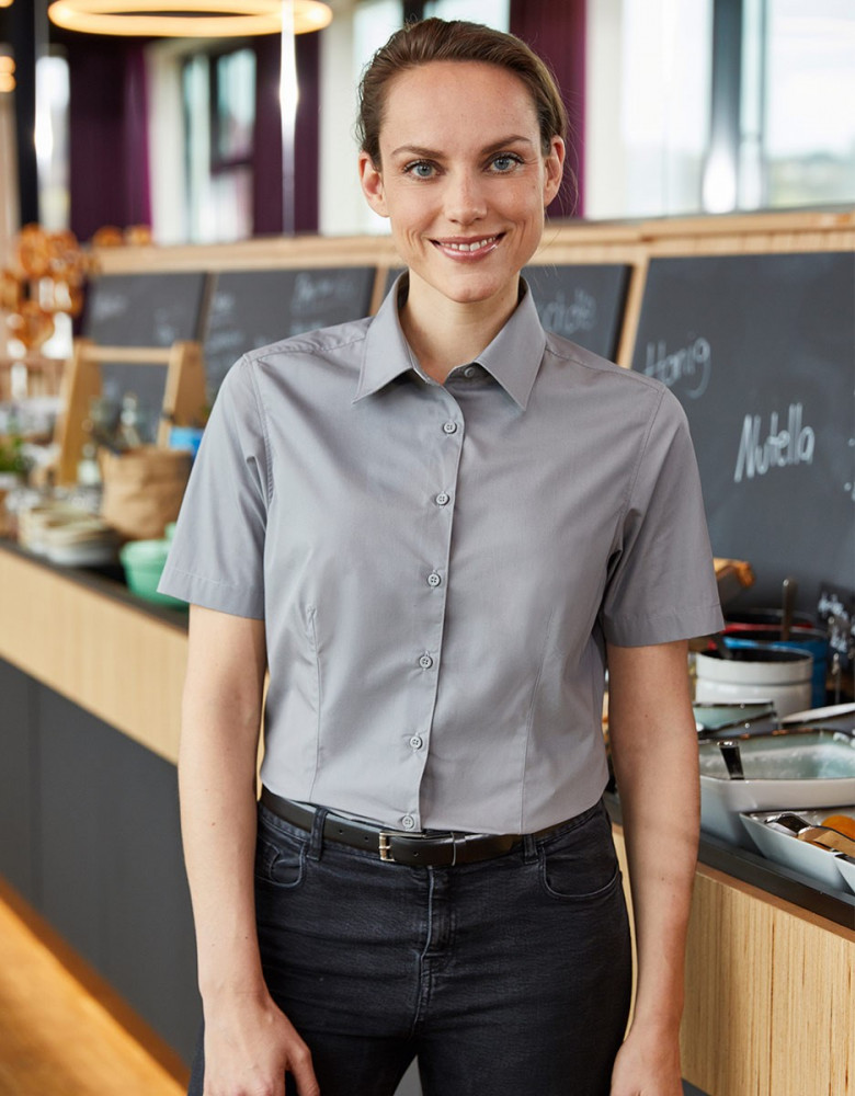 Kurzarm Damenbluse Grau