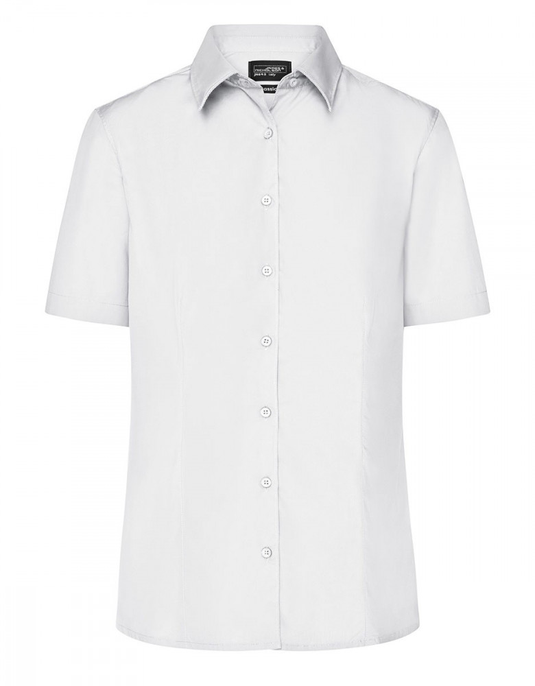 Kurzarm Damenbluse Weiß