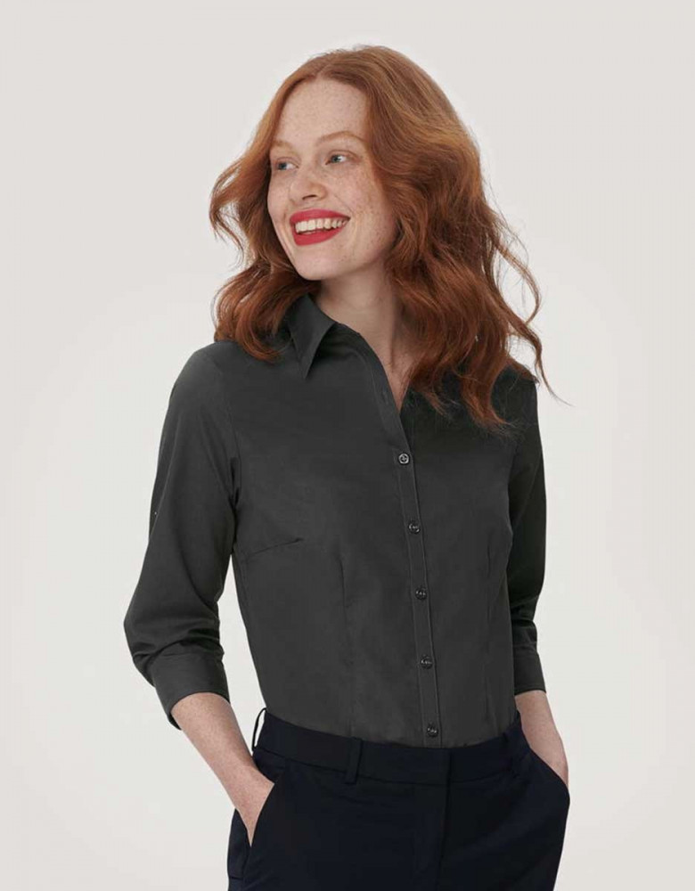 Dunkelgraue Bluse 3/4 Arm