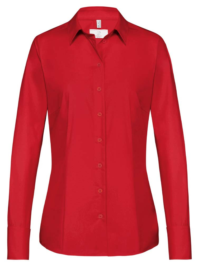 Damenbluse Langarm in Rot