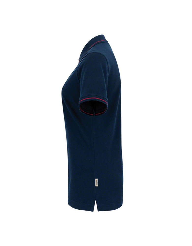 Damen Poloshirt Blau mit Kontrastfarben