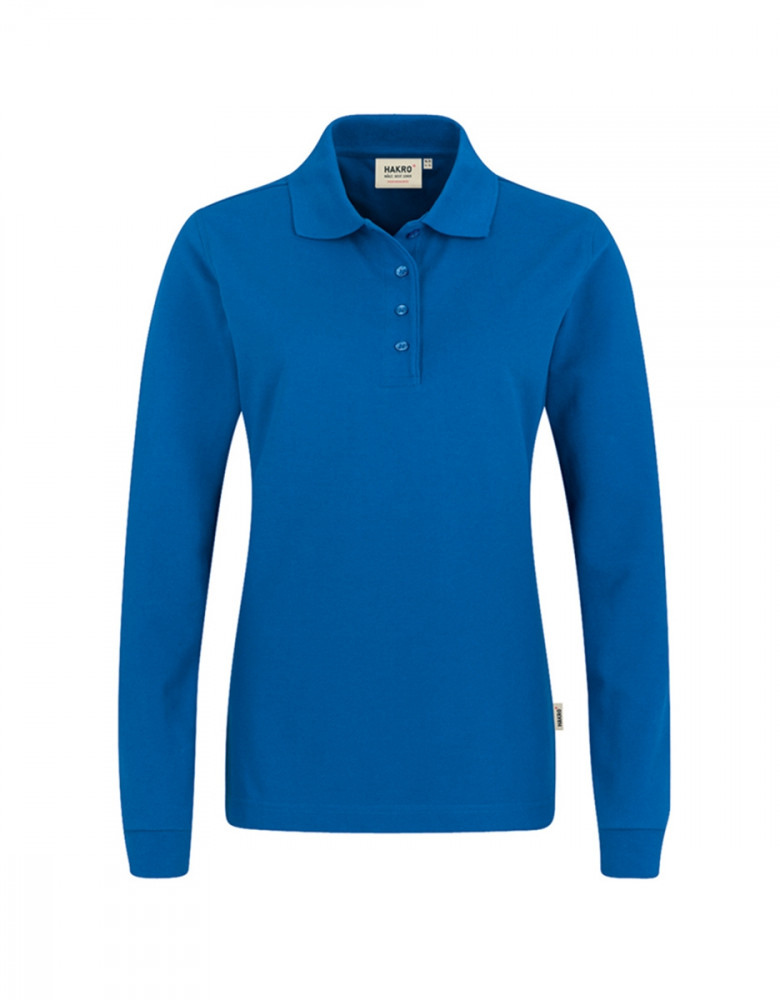 Poloshirt Damen langarm blau