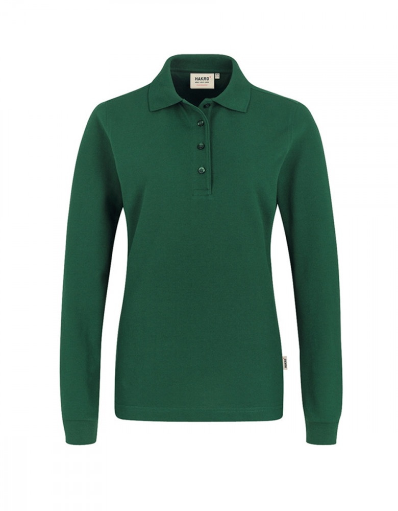 Langarm Poloshirt Damen Dunkelgrün