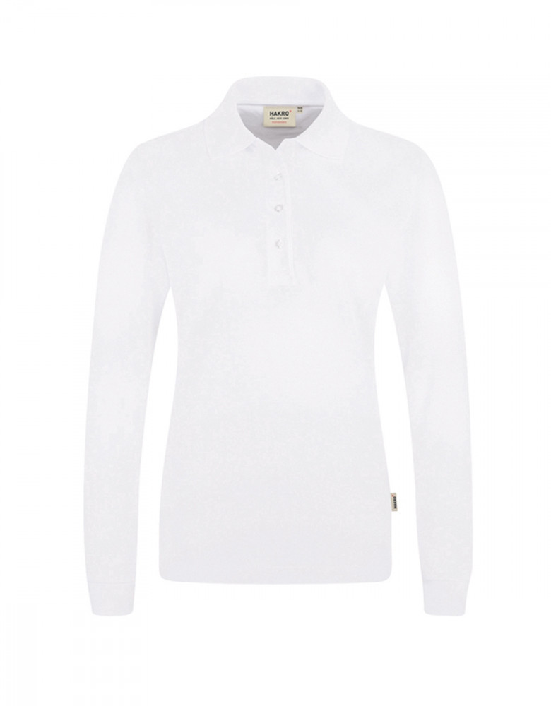 Poloshirt Damen Langarm weiß