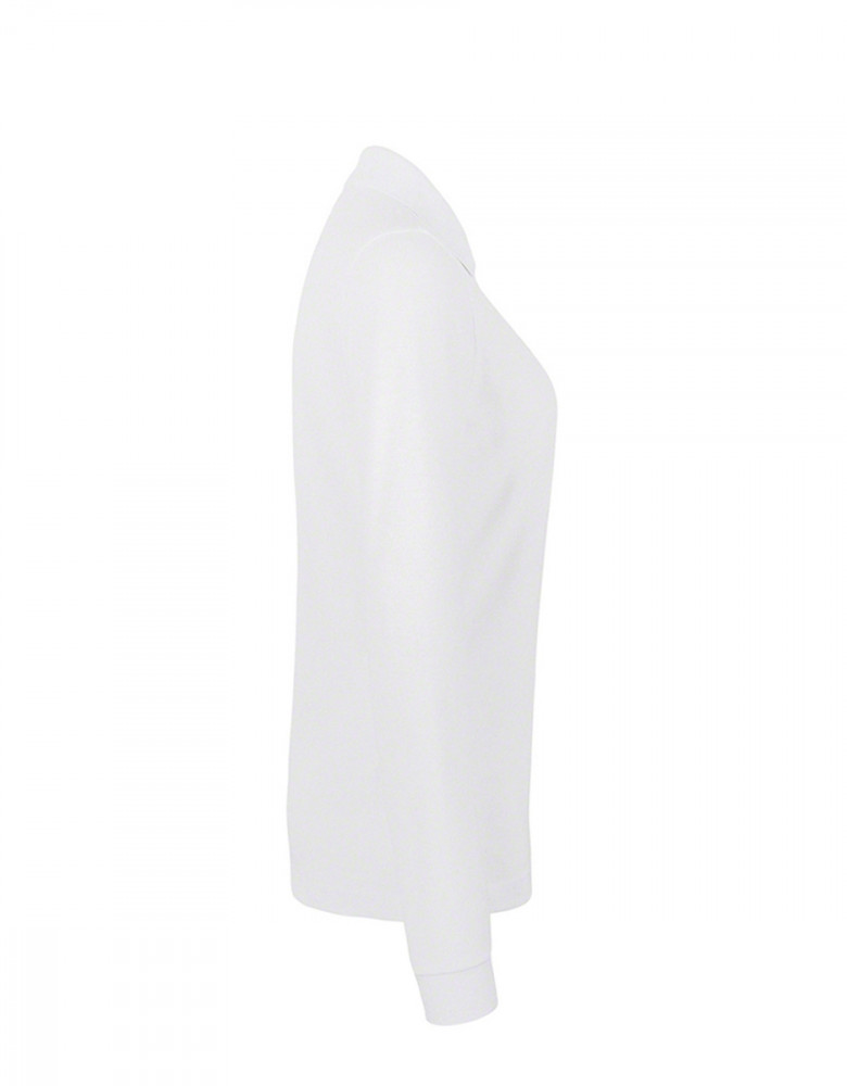 Poloshirt Damen Langarm weiß