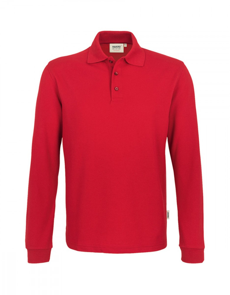 Langarm Poloshirt Herren Rot