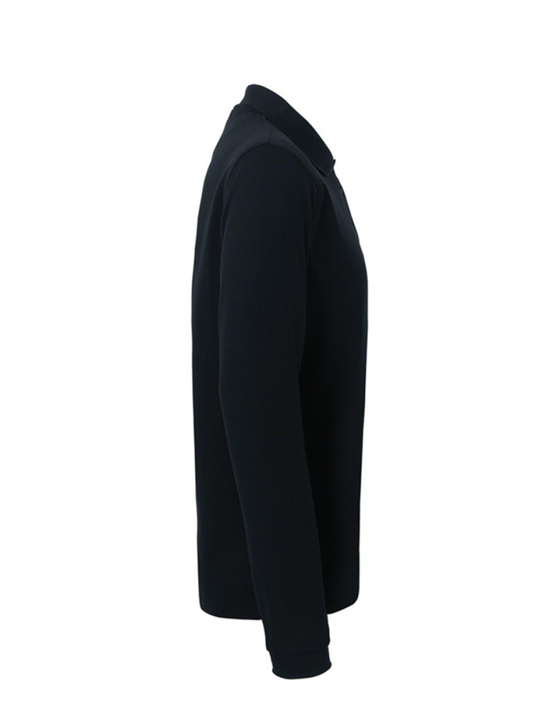 Langarm Poloshirt Herren schwarz