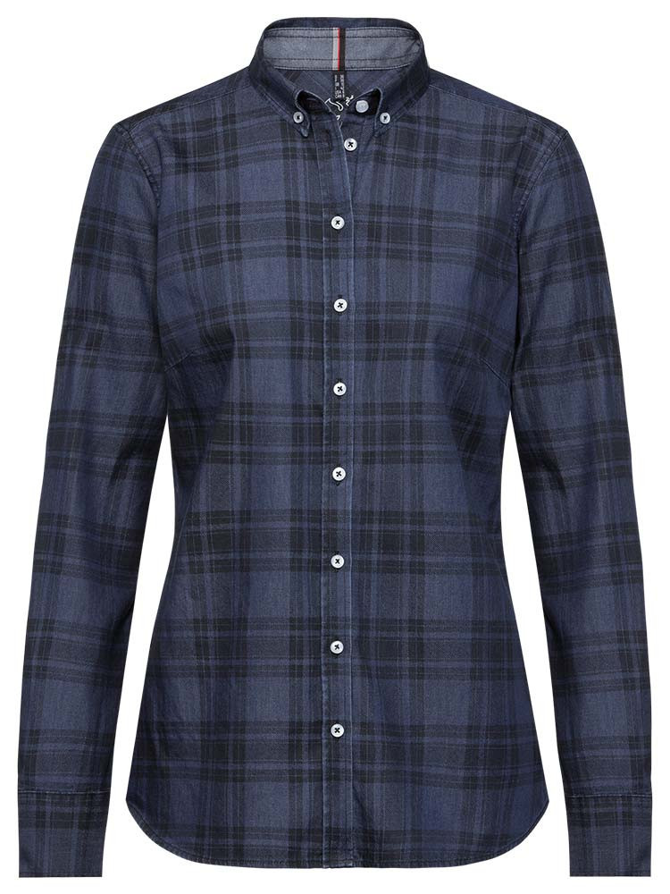 Karierte Jeansbluse für Damen