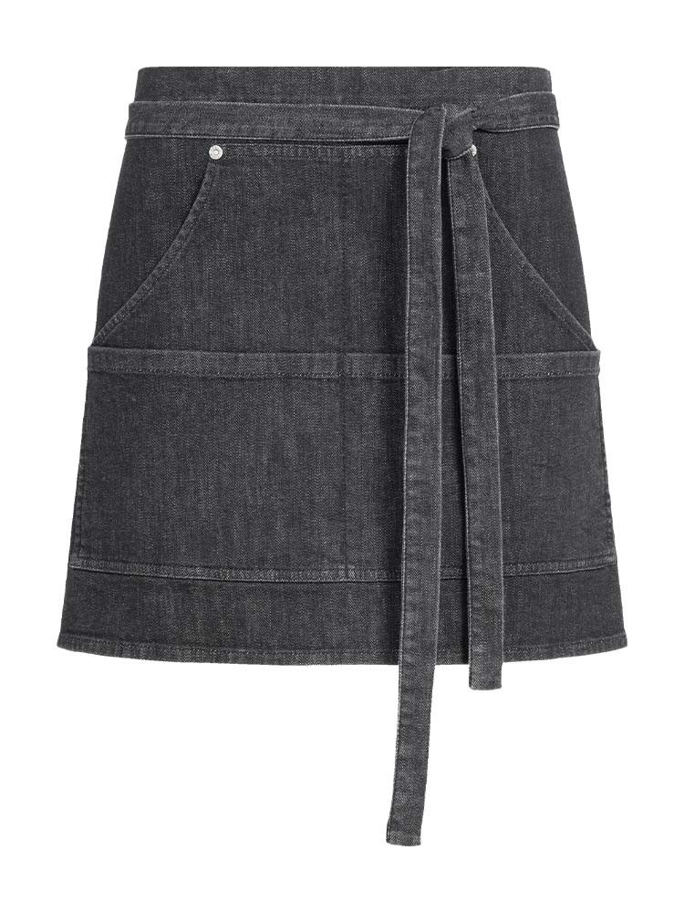 Kurze Jeans Schürze in Schwarz
