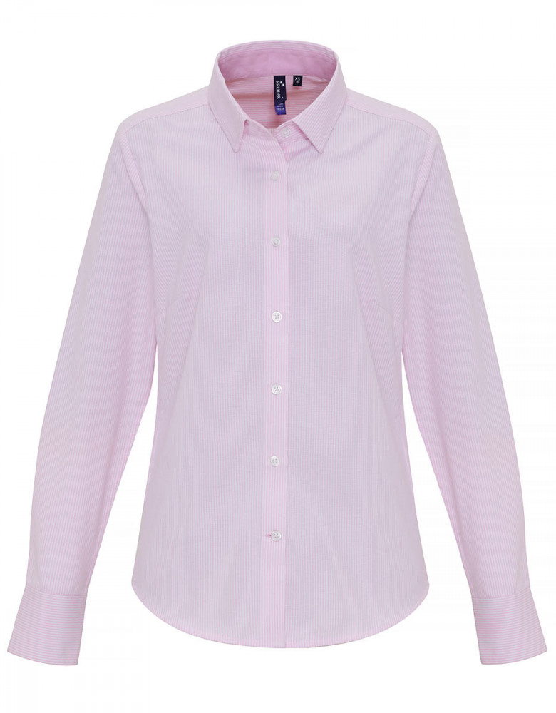 Bluse pink-weiß gestreift