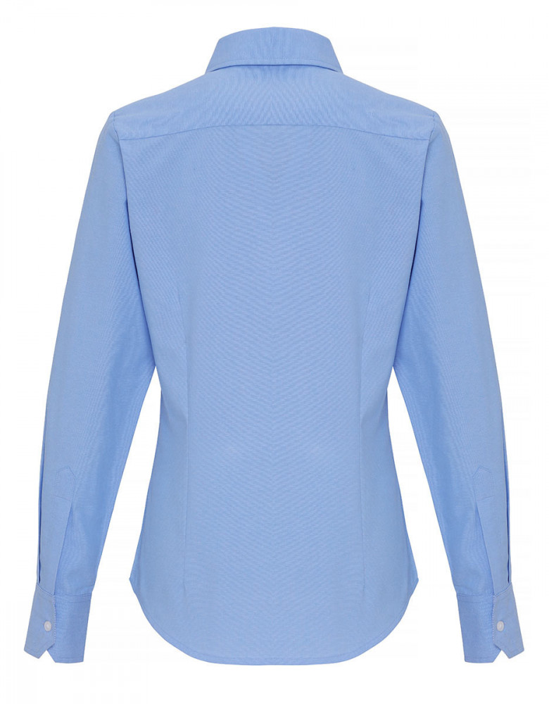 Bluse hellblau gestreifter kragen