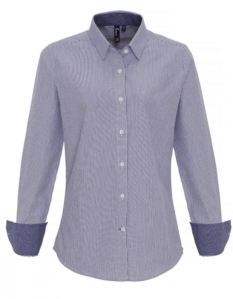 Bluse blau-weiß gestreift