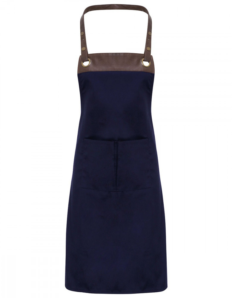 Latzschürze Espresso mit Kunstleder