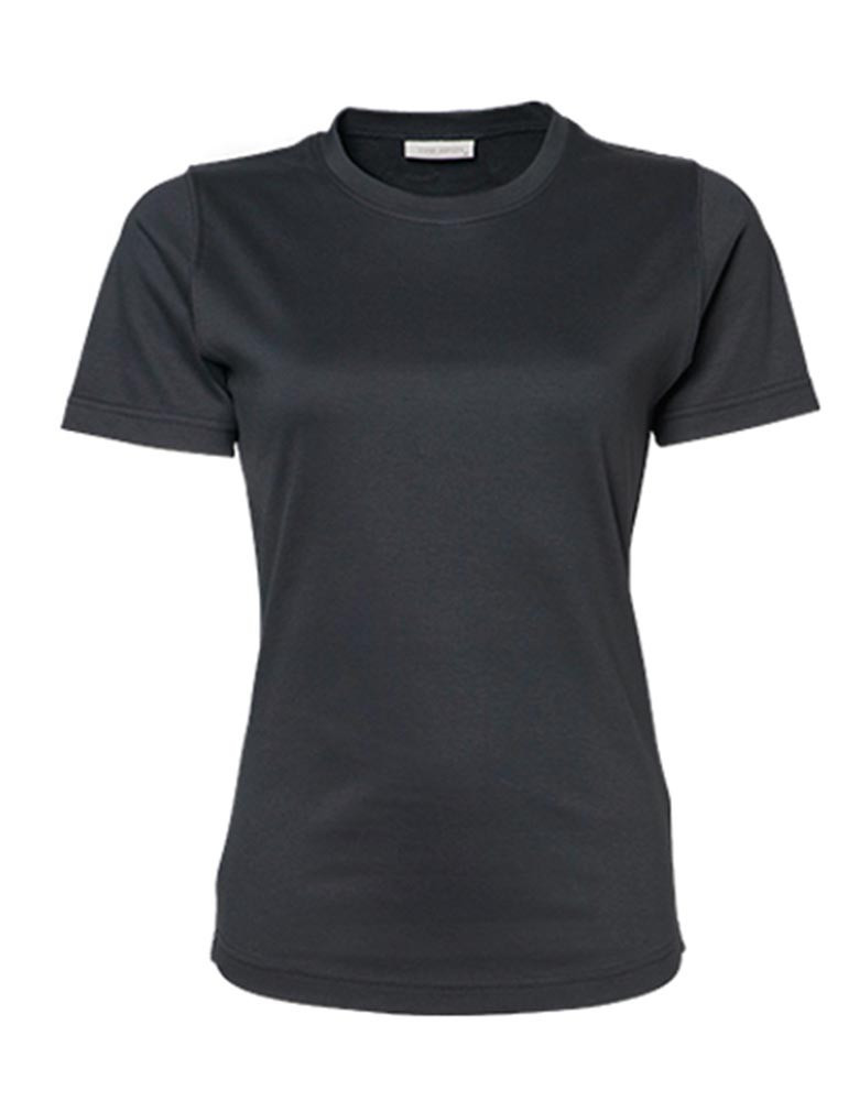 T-Shirt Rundhals Damen Dunkelgrau
