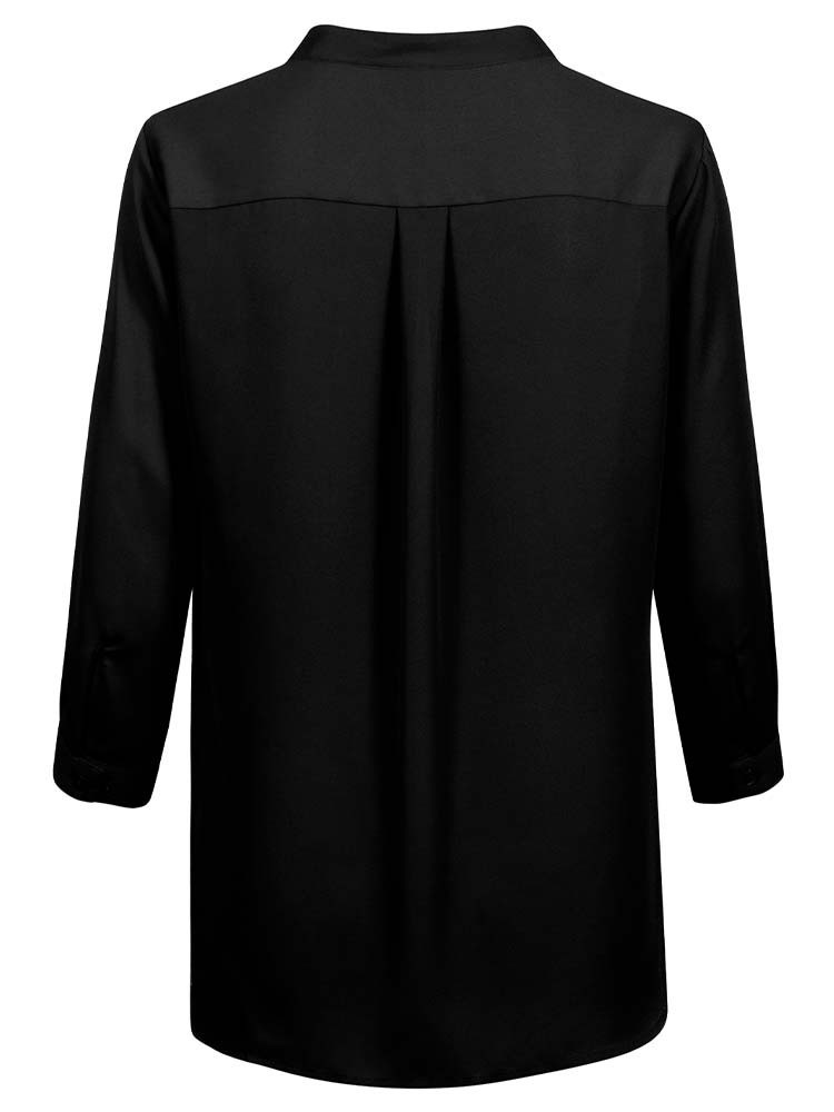 Chiffon Bluse 3/4-Arm Schwarz