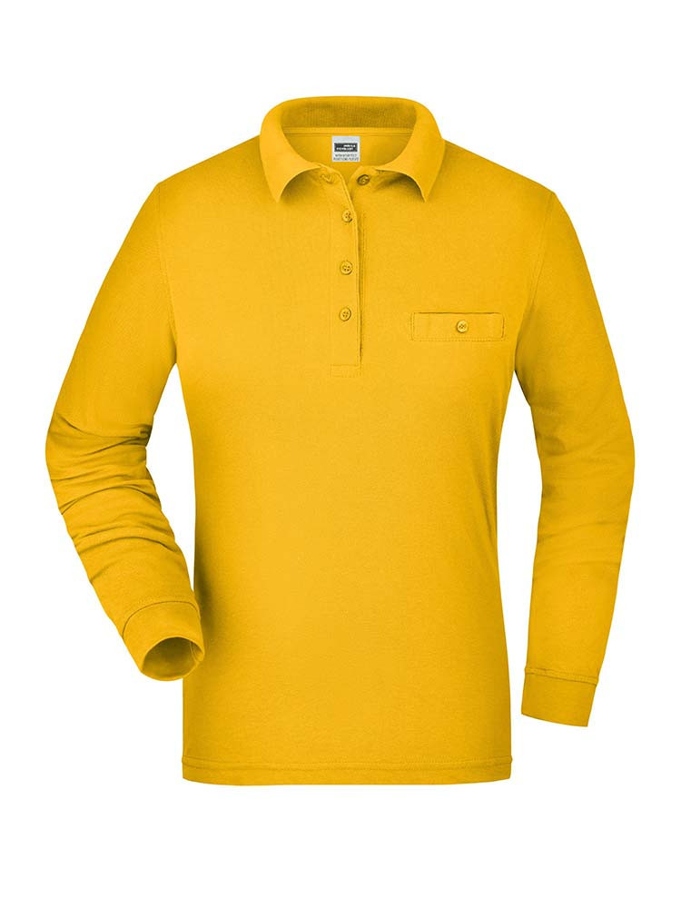 Damen Workwear Poloshirt Pocket Longsleeve Essential