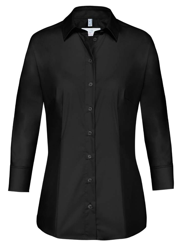 Damen Bluse 3/4 Arm Schwarz