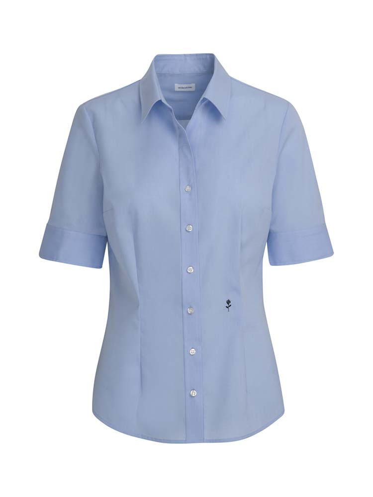 Hellblaue Damen Bluse Kurzarm