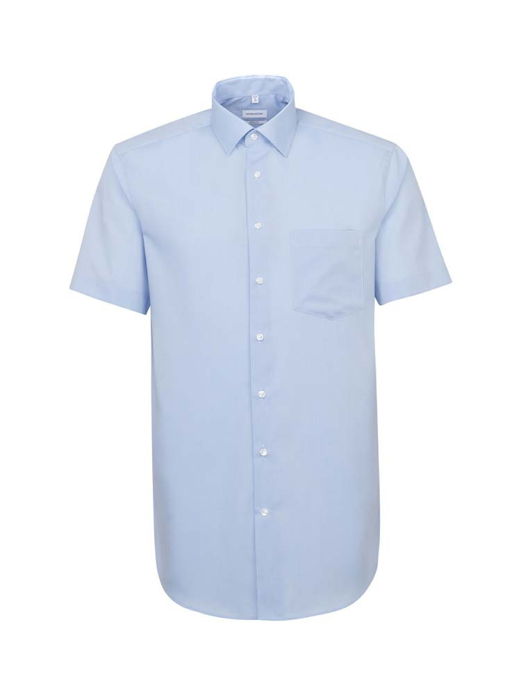 Herren Kurzarm Hemd Hellblau