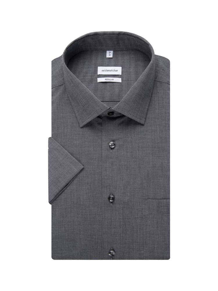 Herren Kurzarm Hemd Grau