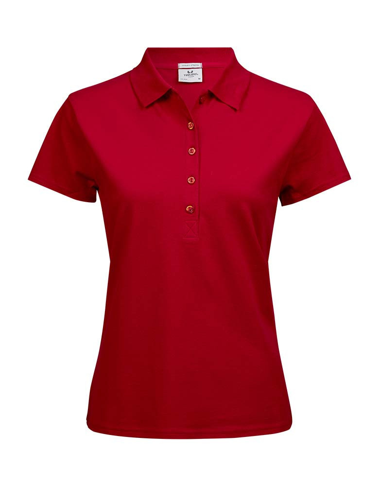 Damen Stretch Poloshirt Rot