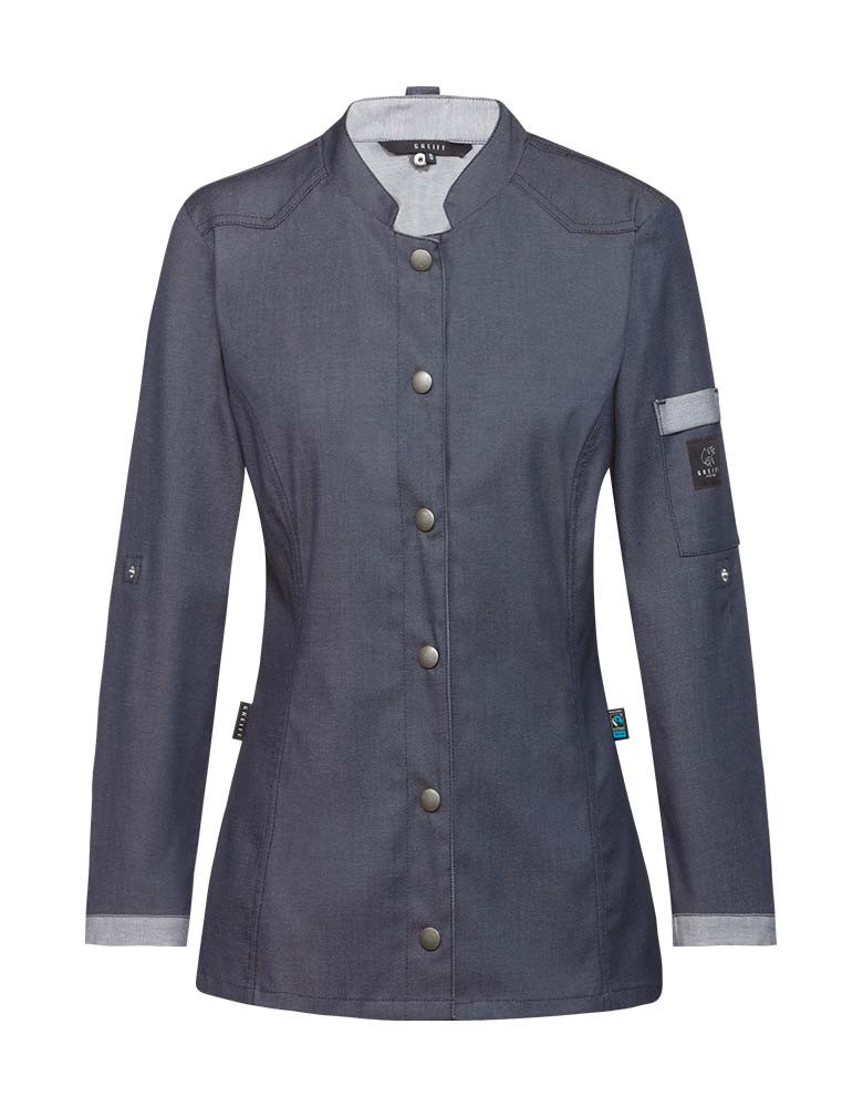 Whitney Damen Kochjacke im Bikerstyle