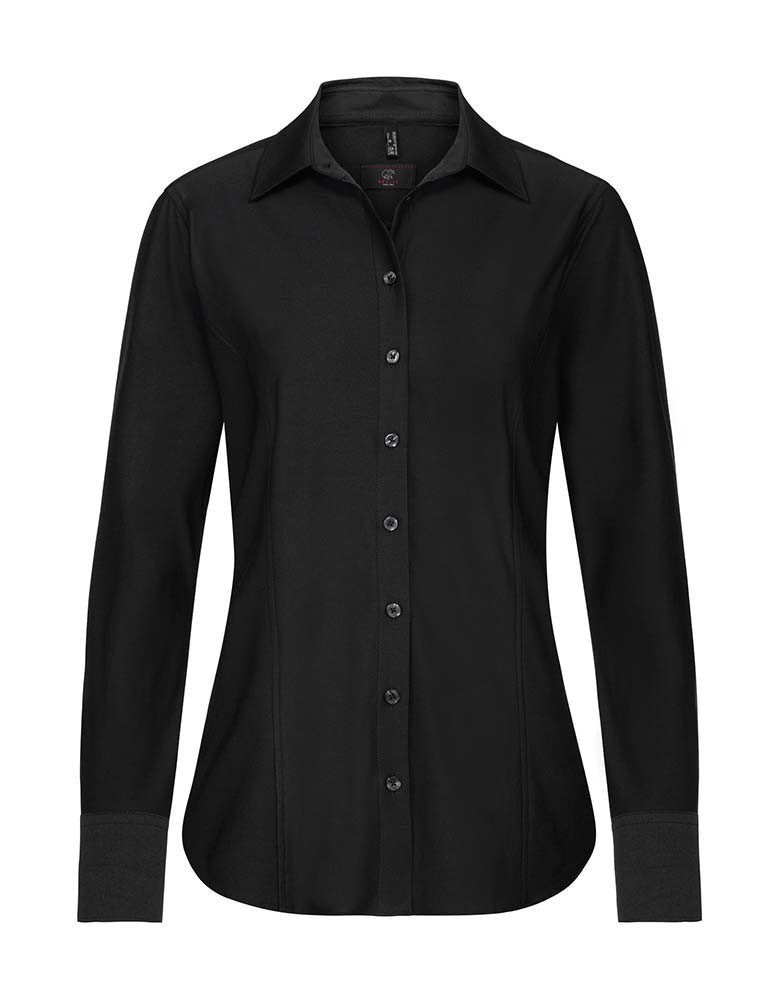 Jersey Hemd Damen Schwarz