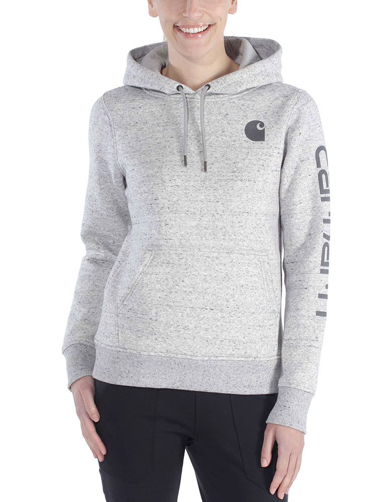 Carhartt Damen Logo Hoodie Hellgrau
