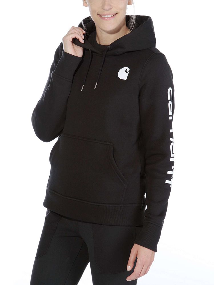 Carhartt Damen Logo Hoodie Schwarz