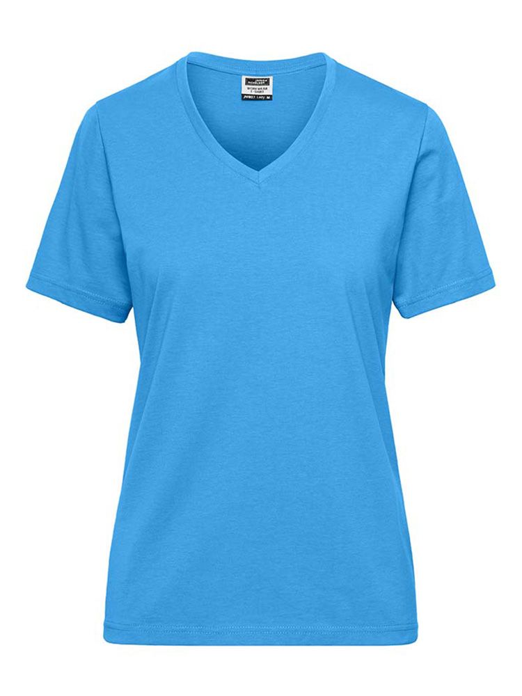 V-Shirt Damen Hellblau