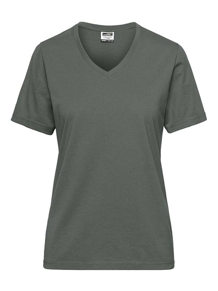 Dunkelgraues V-Shirt Damen