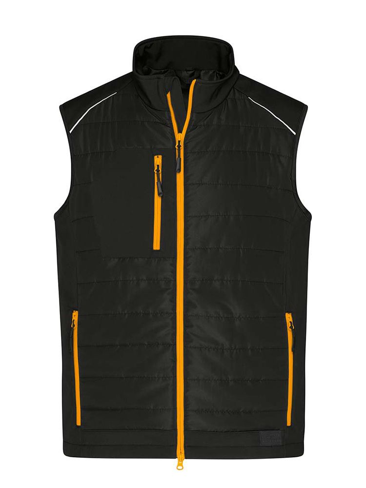 Steppwesten für Herren Schwarz / Orange