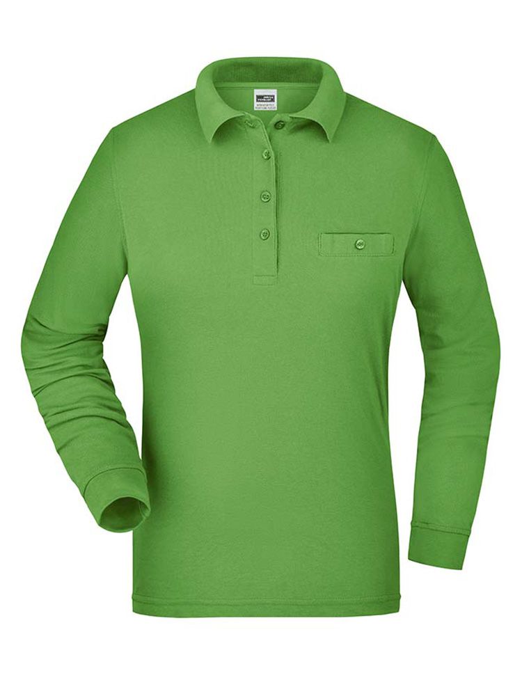 Damen Workwear Poloshirt Pocket Longsleeve Essential