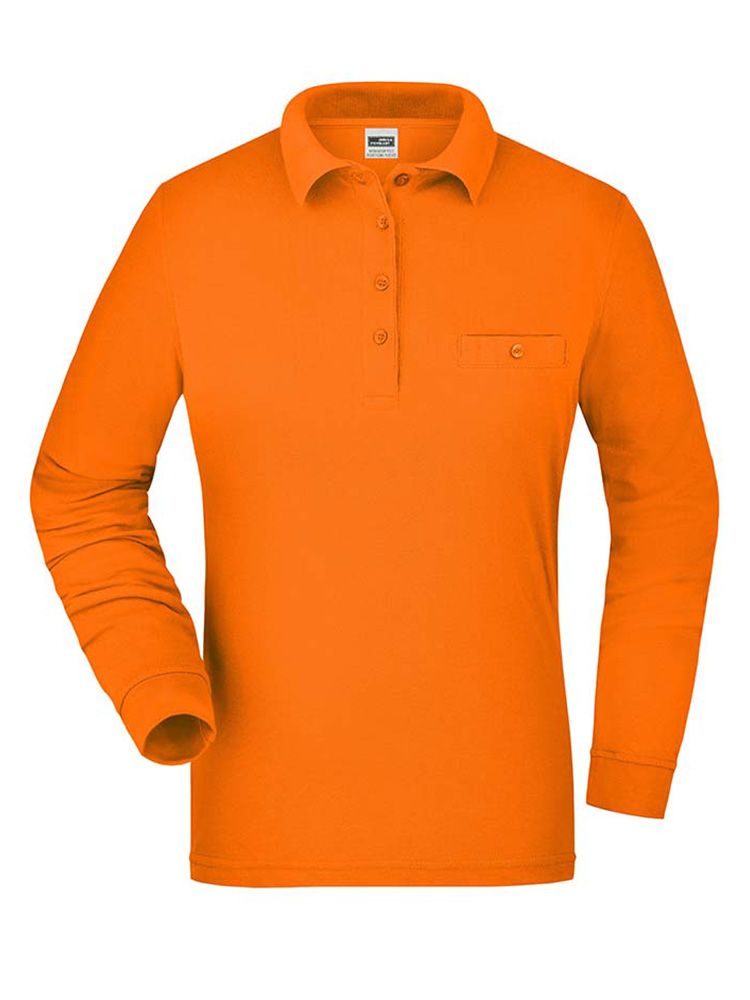 Damen Workwear Poloshirt Pocket Longsleeve Essential