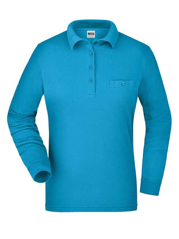 Damen Workwear Poloshirt Pocket Longsleeve Essential