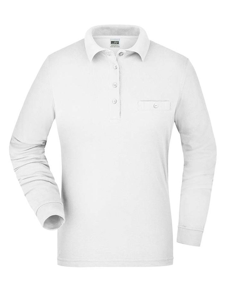 Damen Workwear Poloshirt Pocket Longsleeve Essential