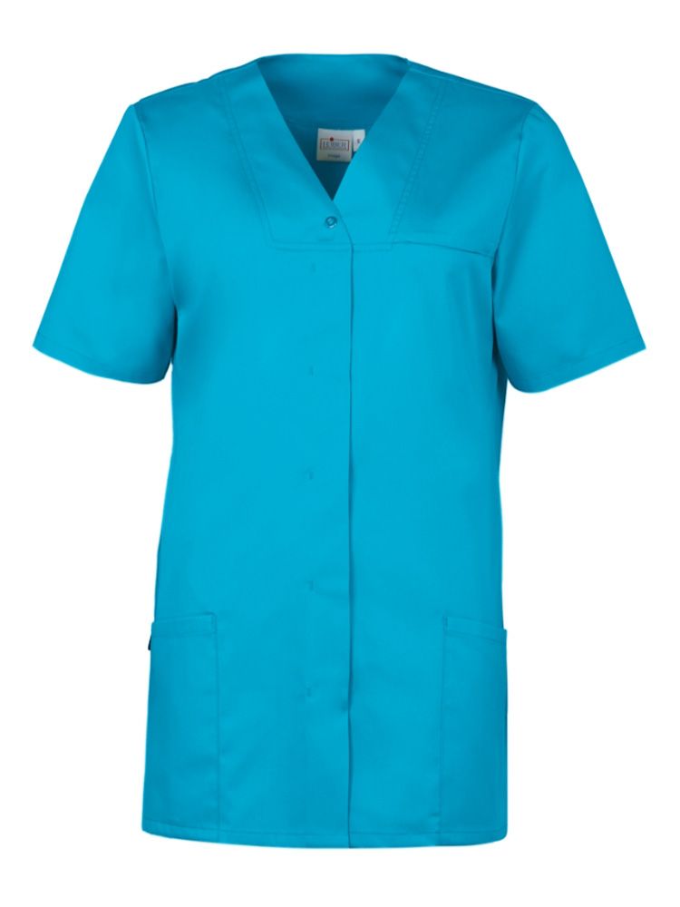 Türkiser Damen-Kasack mit Knöpfen