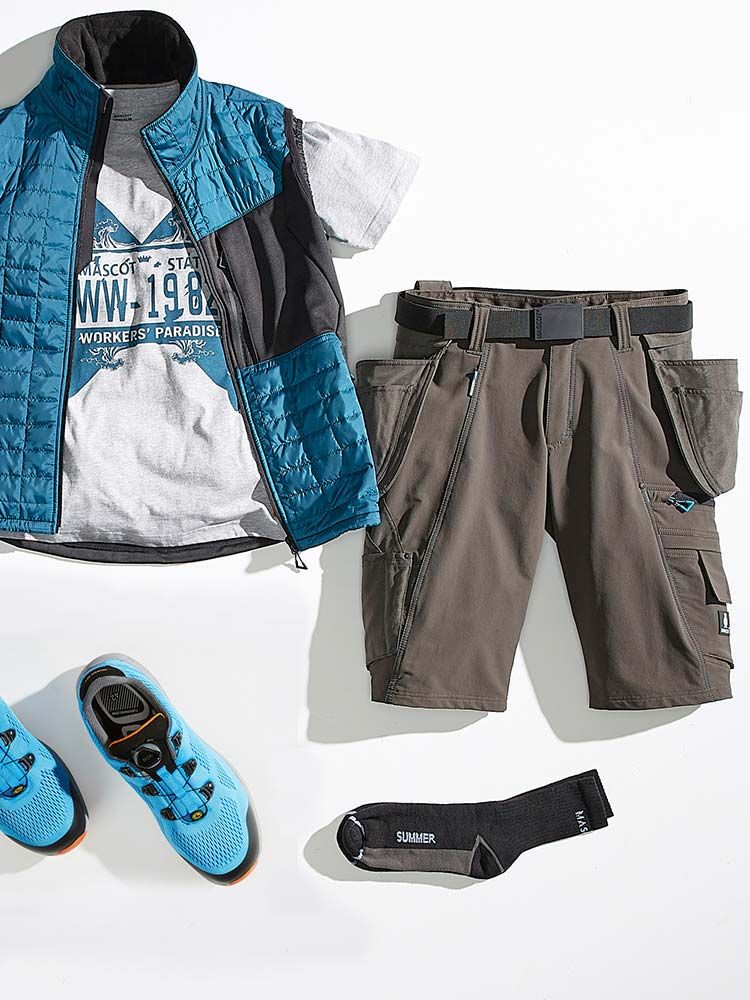 Stretch Shorts mit Hängetaschen in Dunkelgrau