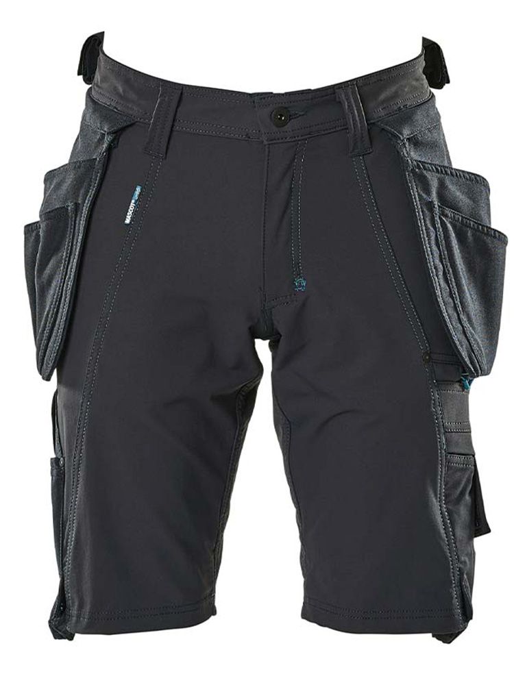 Stretch Shorts mit Hängetaschen in Schwarzblau