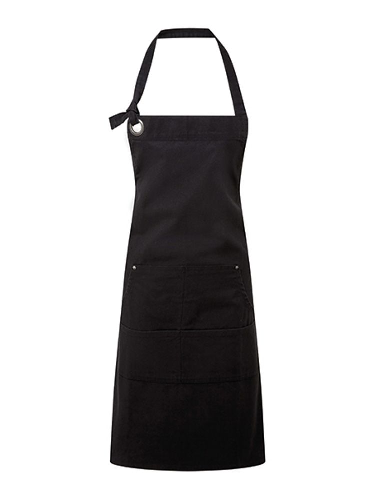 Latzschürze mit Tasche schwarz