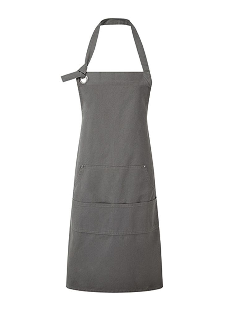 Latzschürze mit Taschen Dunkelgrau