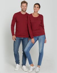 Damen Longsleeve Weinrot