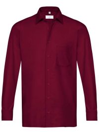 Herrenhemd langarm Weinrot